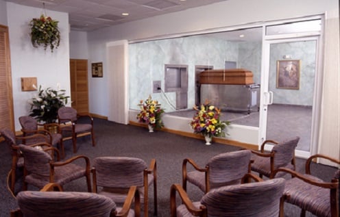 Anderson McQueen’s Cremation Tribute Center features a Witness Room that allows families to take part in the cremation process. 
